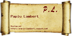 Papiu Lambert névjegykártya